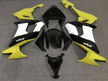 Gloss Yellow Black and White 2008-2010 ZX10R Motorcycle Fairings