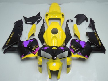 Gloss Yellow & Purple Splatter 2005-2006 CBR600RR Motorcycle Fairings
