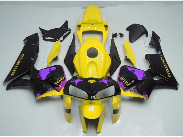 Gloss Yellow & Purple Splatter 2005-2006 CBR600RR Motorcycle Fairings
