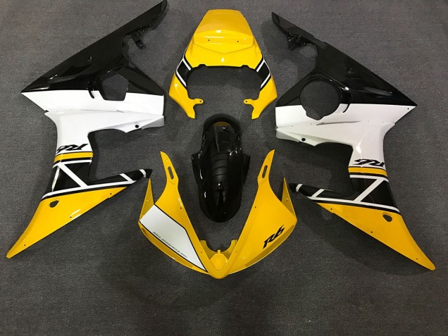 Gloss Yellow & White 2003-2004 R6 Motorcycle Fairings