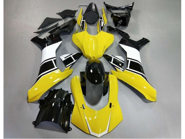 Gloss Yellow White and Black 2015-2019 R1 Motorcycle Fairings