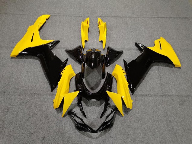 Gloss Yellow and Black 2011-2024 GSXR 600-750 Motorcycle Fairings