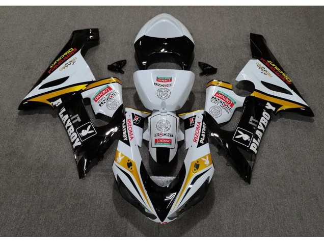 Gold Playboy 2005-2006 ZX6R Motorcycle Fairings