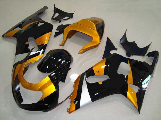 Gold and Black 2001-2003 GSXR 600-750 Motorcycle Fairings