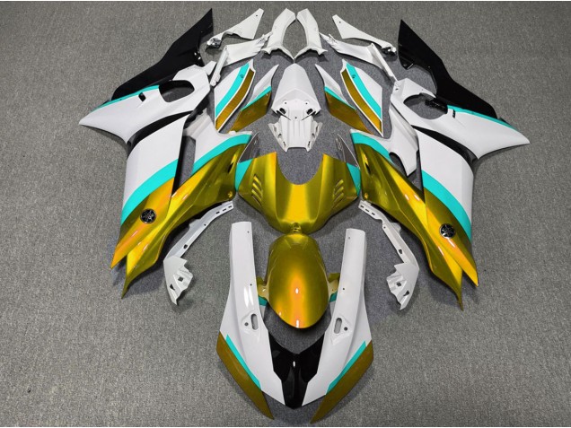 Gold and Light Blue Gloss 2017-2021 R6 Motorcycle Fairings