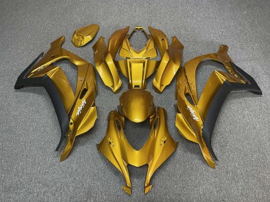 Gold with Ninja White 2016-2019 ZX10R Motorcycle Fairings