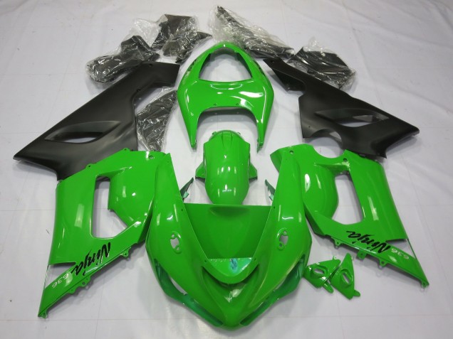 Green Black 2005-2006 ZX6R Motorcycle Fairings