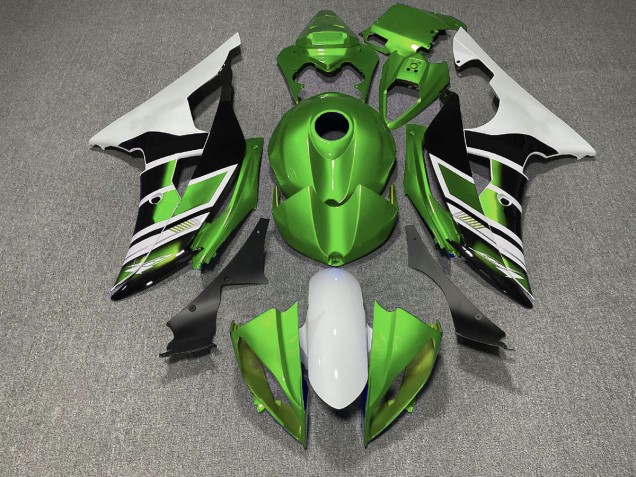 Green Black and White OEM Style 2008-2016 R6 Motorcycle Fairings