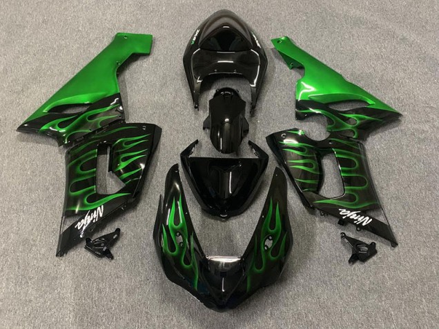 Green Flame 2005-2006 ZX6R Motorcycle Fairings