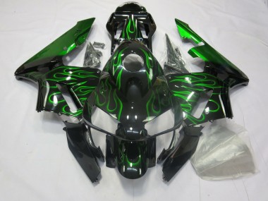 Green Flames 2003-2004 CBR600RR Motorcycle Fairings