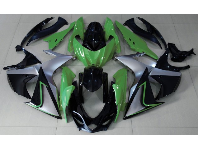Green Silver and Black 2009-2016 GSXR 1000 Motorcycle Fairings Green Silver and Black 2009-2016 GSXR 1000 Motorcycle Fairings