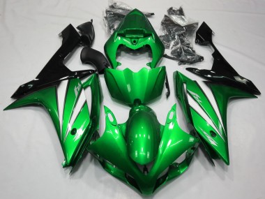 Green White and Black 2007-2008 R1 Motorcycle Fairings