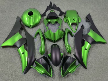 Green and Matte Black 2008-2016 R6 Motorcycle Fairings