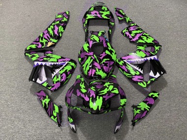 Green and Pink Camo 2003-2004 CBR600RR Motorcycle Fairings