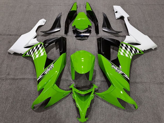 Green and White Cheq 2008-2010 ZX10R Motorcycle Fairings Green and White Cheq 2008-2010 ZX10R Motorcycle Fairings