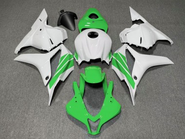 Green and White Side Stripe 2009-2012 CBR600RR Motorcycle Fairings