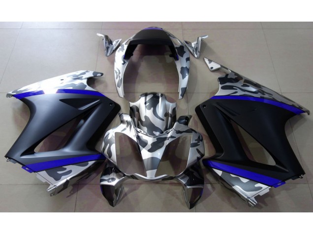Grey Camouflage & Blue 2002-2012 VFR800 Motorcycle Fairings