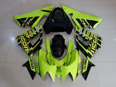 High Viz Yellow and Black 2004-2005 ZX10R Motorcycle Fairings