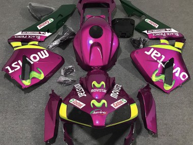 Hot Pink Movistar 2003-2004 CBR600RR Motorcycle Fairings