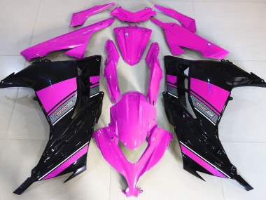 Hot Pink and Black 2013-2018 Ninja 300 Motorcycle Fairings