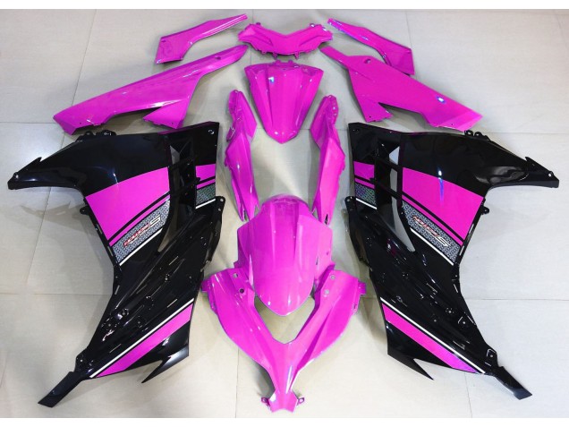 Hot Pink and Black 2013-2018 Ninja 300 Motorcycle Fairings Hot Pink and Black 2013-2018 Ninja 300 Motorcycle Fairings
