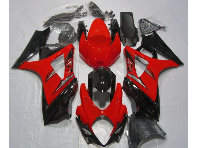 Lava Red and Black 2007-2008 GSXR 1000 Motorcycle Fairings