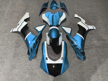 Light Blue & Carbon Fiber Accents 2015-2019 R1 Motorcycle Fairings