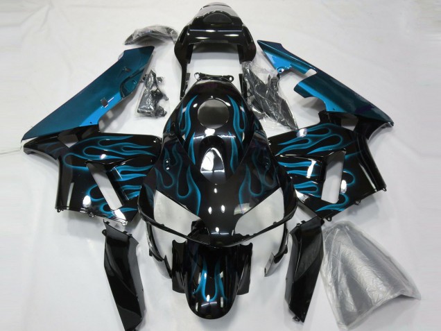 Light Blue Flames 2003-2004 CBR600RR Motorcycle Fairings