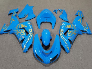 Light Blue & Gold 2006-2007 ZX10R Motorcycle Fairings