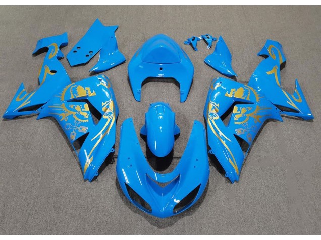 Light Blue & Gold 2006-2007 ZX10R Motorcycle Fairings Light Blue & Gold 2006-2007 ZX10R Motorcycle Fairings