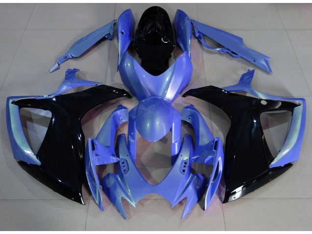 Light Blue and Black 2006-2007 GSXR 600-750 Motorcycle Fairings