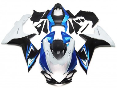 Light Blue and Gloss White Style with Black 2011-2024 GSXR 600-750 Motorcycle Fairings