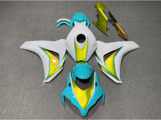 Light Blue and Gold 2008-2011 CBR1000RR Motorcycle Fairings