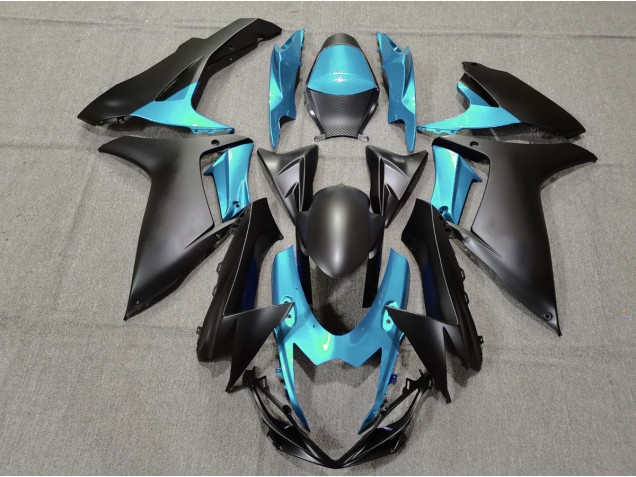 Light Blue and Matte Black 2011-2024 GSXR 600-750 Motorcycle Fairings