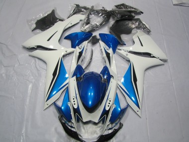 Light Blue and White 2011-2024 GSXR 600-750 Motorcycle Fairings