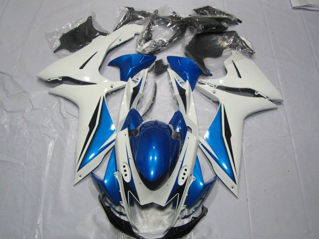 Light Blue and White 2011-2024 GSXR 600-750 Motorcycle Fairings