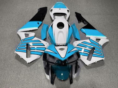 Light Blue and White Wings 2005-2006 CBR600RR Motorcycle Fairings