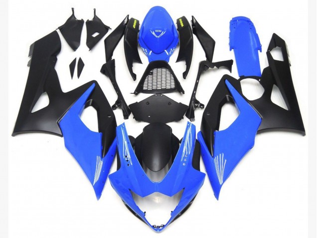 Light Gloss Blue and Matte Black Lowers 2005-2006 GSXR 1000 Motorcycle Fairings