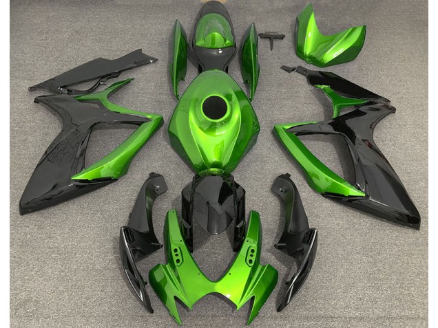 Light Green and Black 2006-2007 GSXR 600-750 Motorcycle Fairings