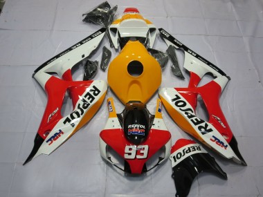 Light Orange White Repsol 2006-2007 CBR1000RR Motorcycle Fairings