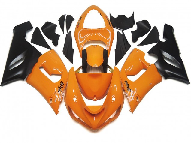 Light Orange and Black 2005-2006 ZX6R Motorcycle Fairings