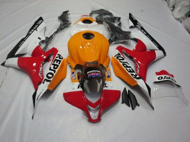 Light Orange and White Repsol 2007-2008 CBR600RR Motorcycle Fairings