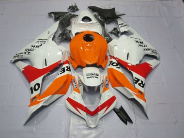 Light Orange and White Repsol 2009-2012 CBR600RR Motorcycle Fairings