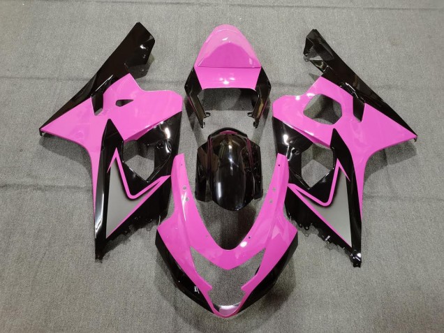 Light Pink and Black 2004-2005 GSXR 600-750 Motorcycle Fairings