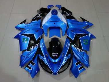 Liquid Blue & Logos 2006-2007 ZX10R Motorcycle Fairings