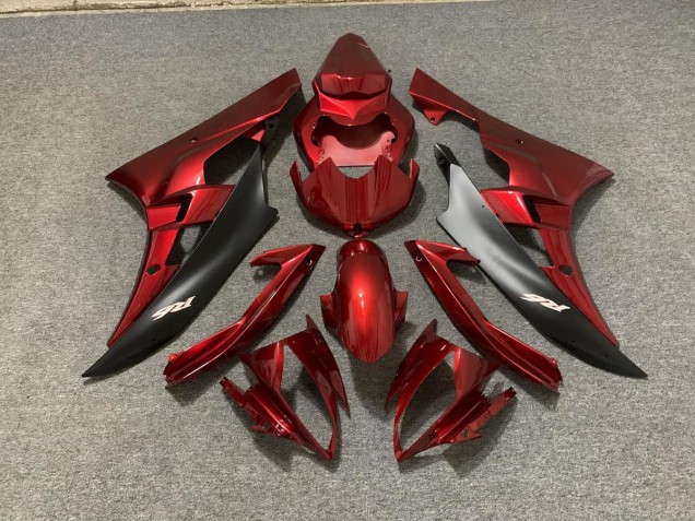 Maroon and Black 2006-2007 R6 Motorcycle Fairings