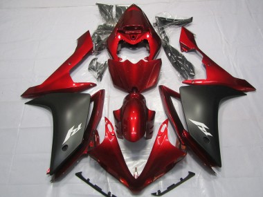 Maroon and Matte 2007-2008 R1 Motorcycle Fairings