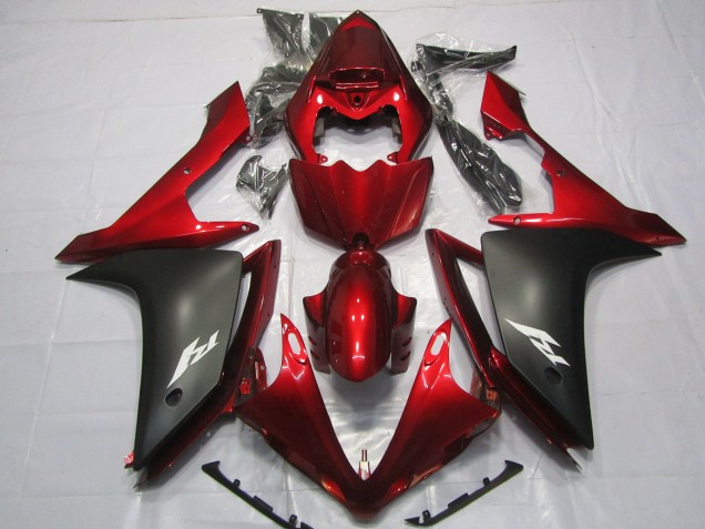 Maroon and Matte 2007-2008 R1 Motorcycle Fairings
