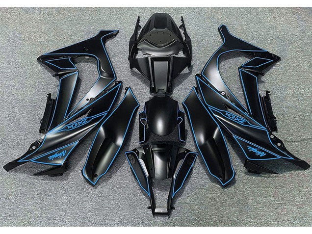 Matte Black & Blue Lining 2011-2015 ZX10R Motorcycle Fairings