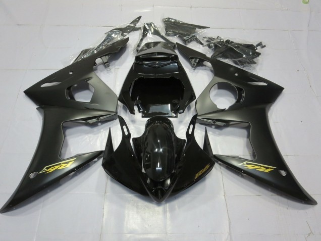 Matte Black Gold 2003-2004 R6 Motorcycle Fairings Matte Black Gold 2003-2004 R6 Motorcycle Fairings